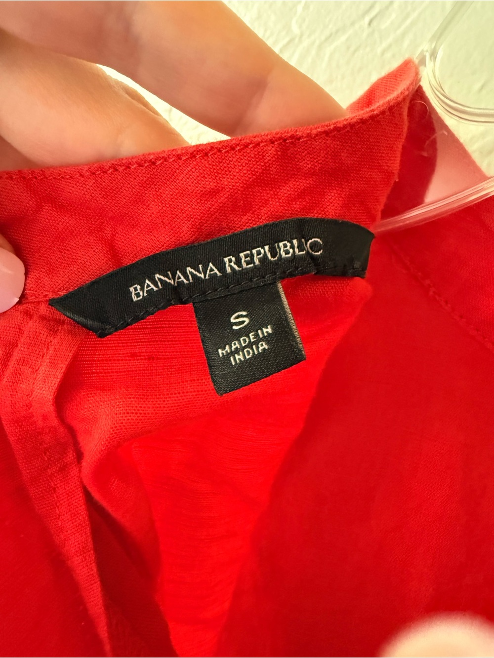 Banana Republic Red Sleeveless Linen Tank- Buttons down the back - Picture 3 of 4